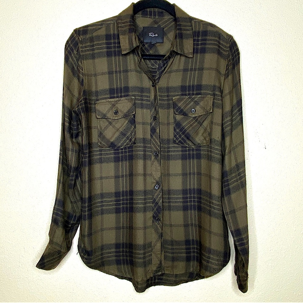 RAILS Brent Olive Jet Plaid Shirt